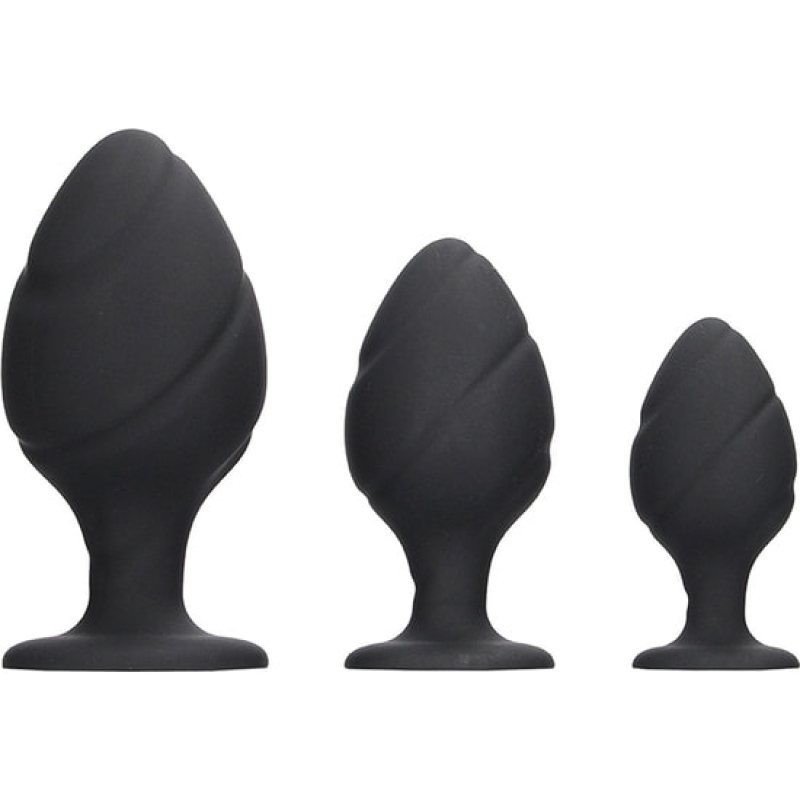 Kit Abajo Anal Swirled Butt Plug Set Dto Vivelavita