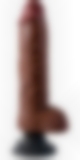 KING COCK 10 VIBRATING BROWN Pene realístico con testículos vibrador marrón