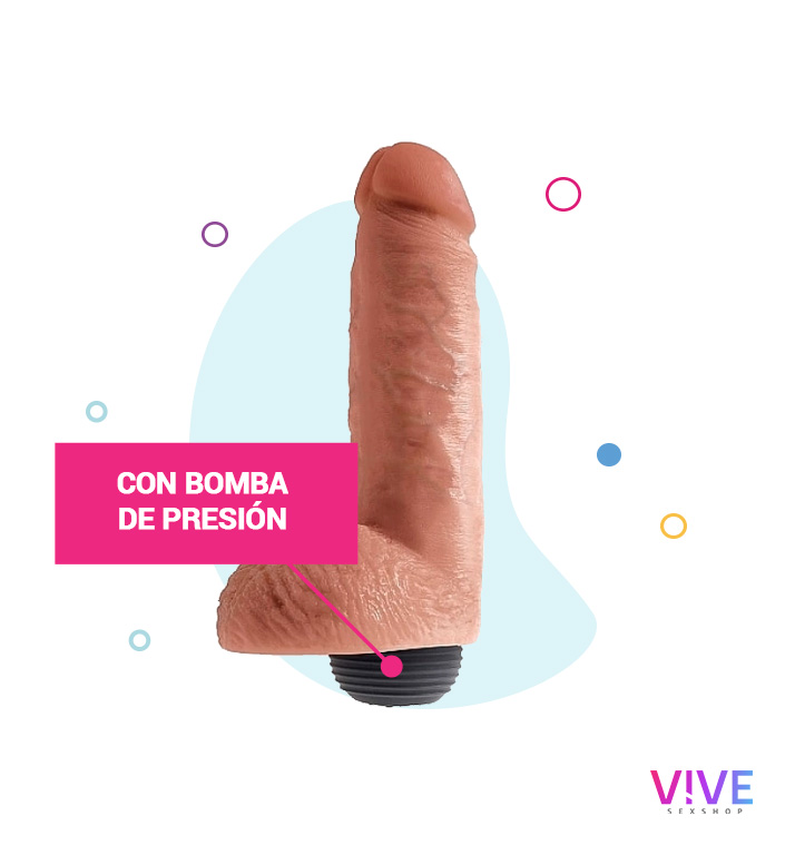 Dildo eyaculador con bomba de presión