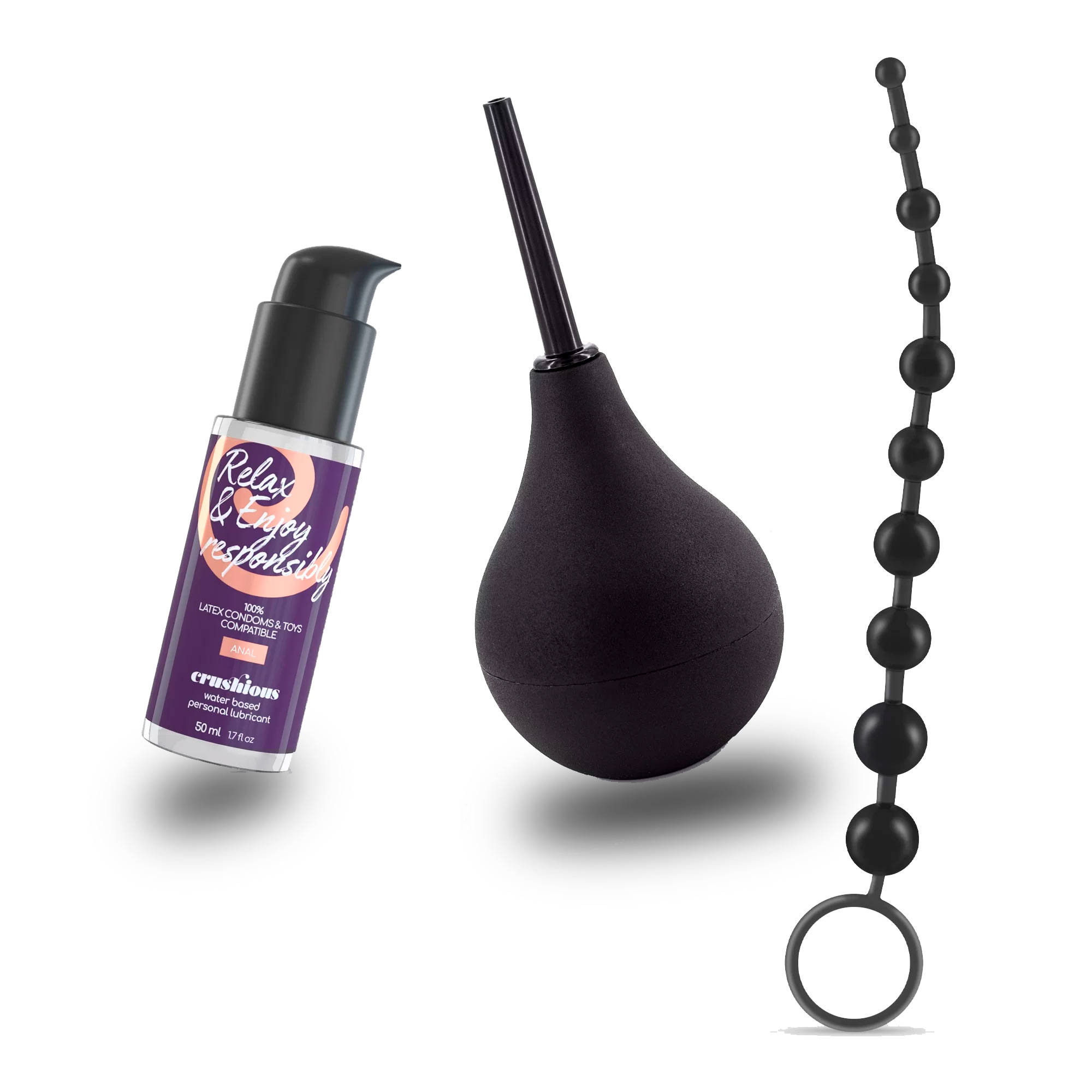 Kit para experiencia anal: limpieza, lubricación y rosario