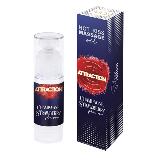 Attraction huile de massage fraises au champagne 50 ml