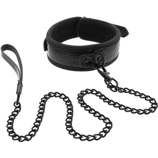 BLAZE COLLAR AND LEASH CROCO BLACK