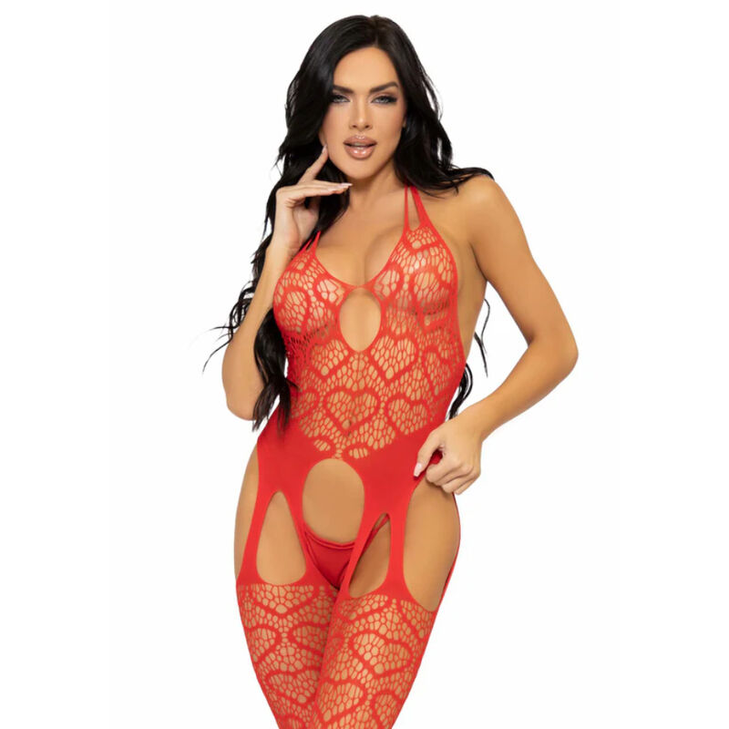 BODYSTOCKING MAILLOT TAILLE UNIQUE - ROUGE