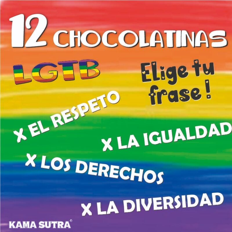 CAJA DE 12 CHOCOLATINAS CON LA BANDERA LGBT