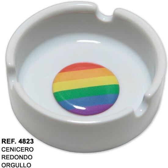 Cenicero redondo bandera lgbt 6 mm