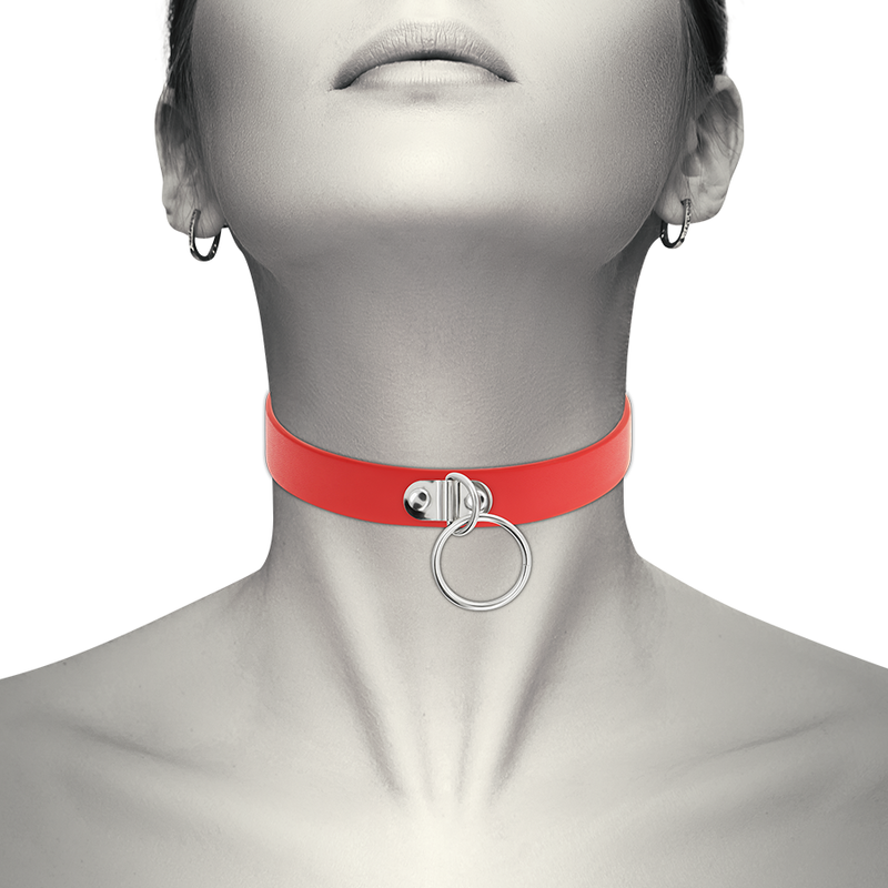 CHIC DESIRE - COLLAR CUERO VEGANO ROJO ACCESORIO WOMAN FETIS