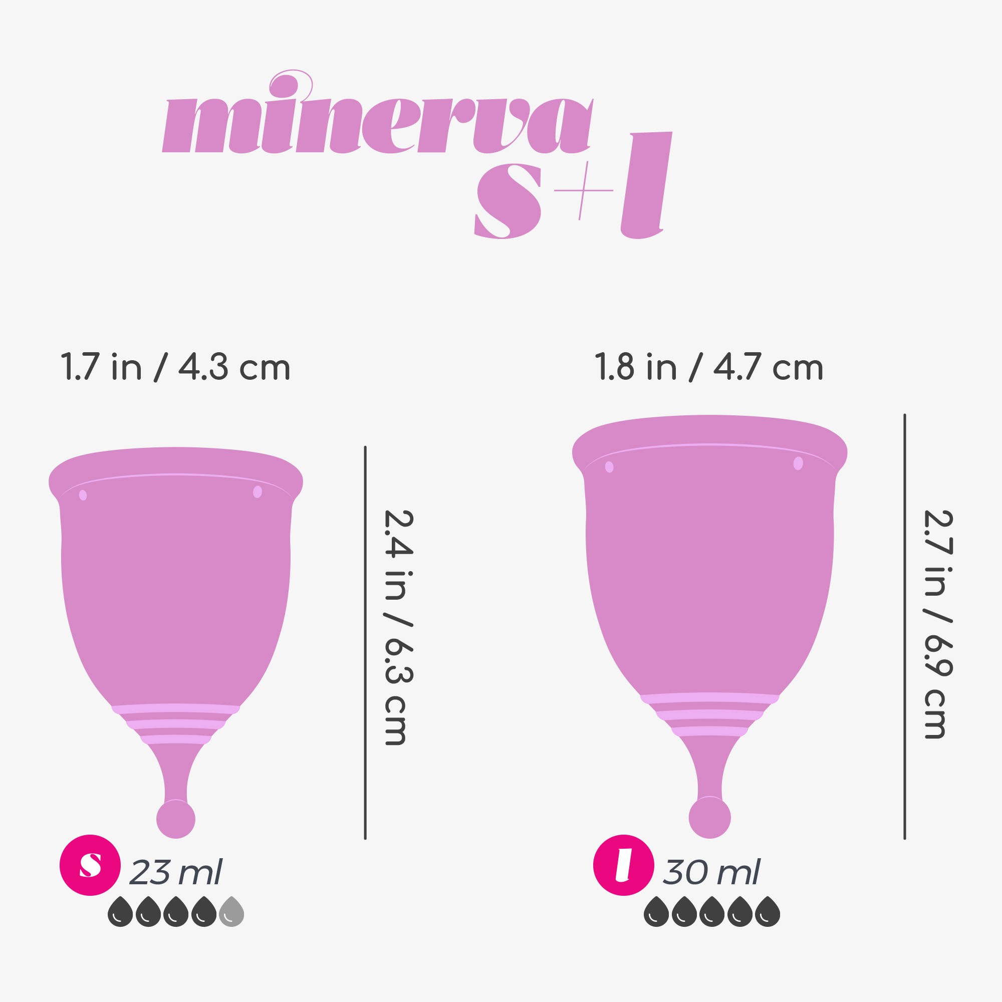 COPOS MENSTRUAIS MINERVA S + L 9