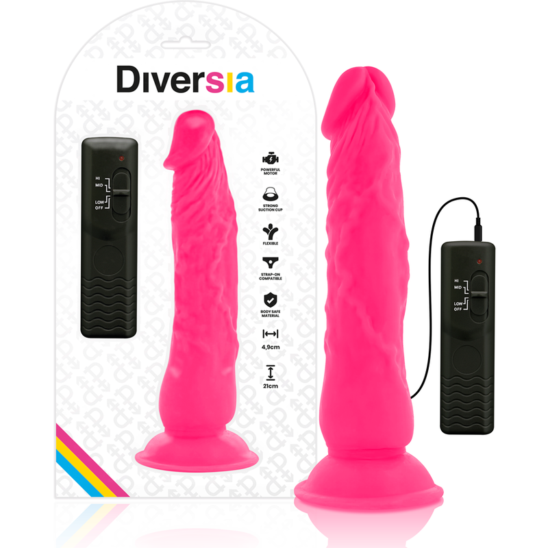 DILDO FLEXIBLE CON VIBRACION 21 CM - ROSA nº1