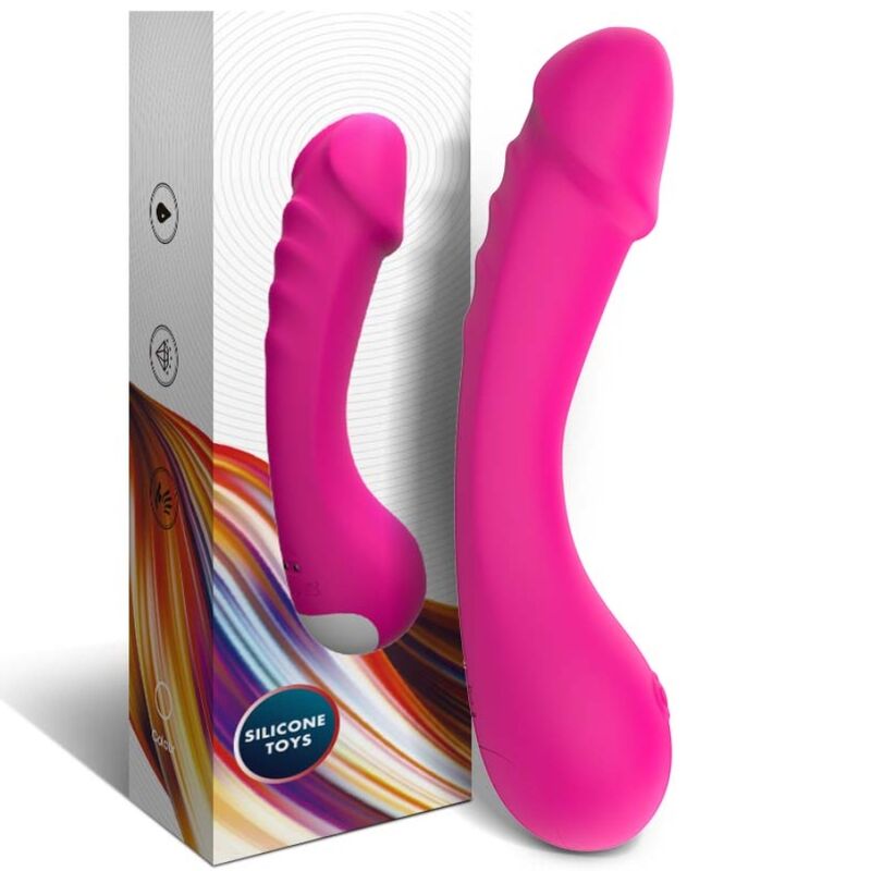 DILDO VIBRADOR PUNTO G SILICONA FUCSIA