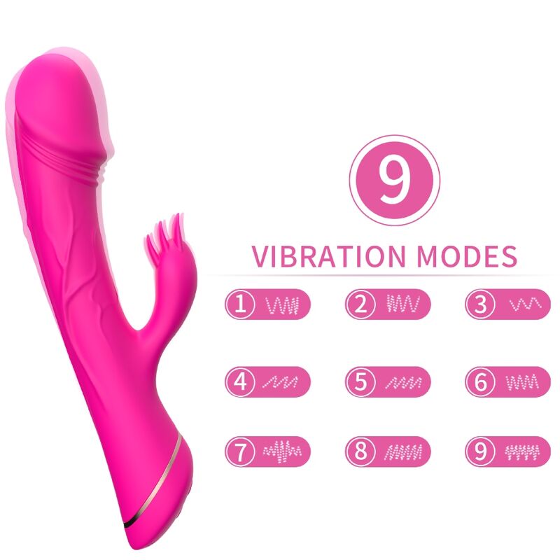 DILDO VIBRATORE CONIGLIO IN SILICONE FUCSIA