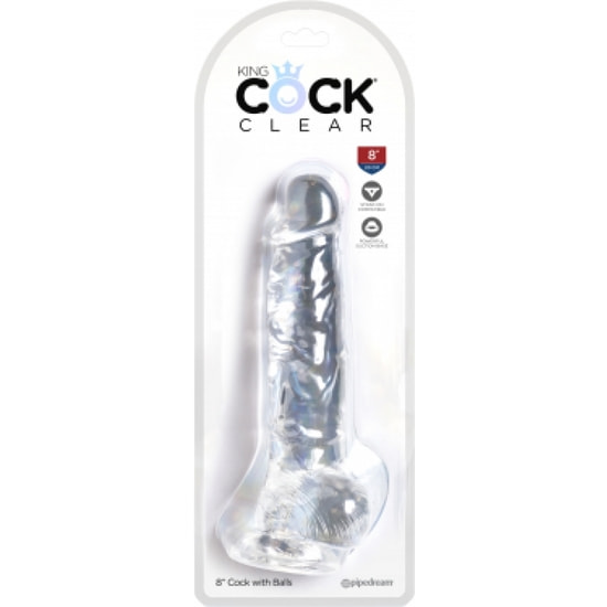 King cock - dildo realista , transparente -16,5 cm