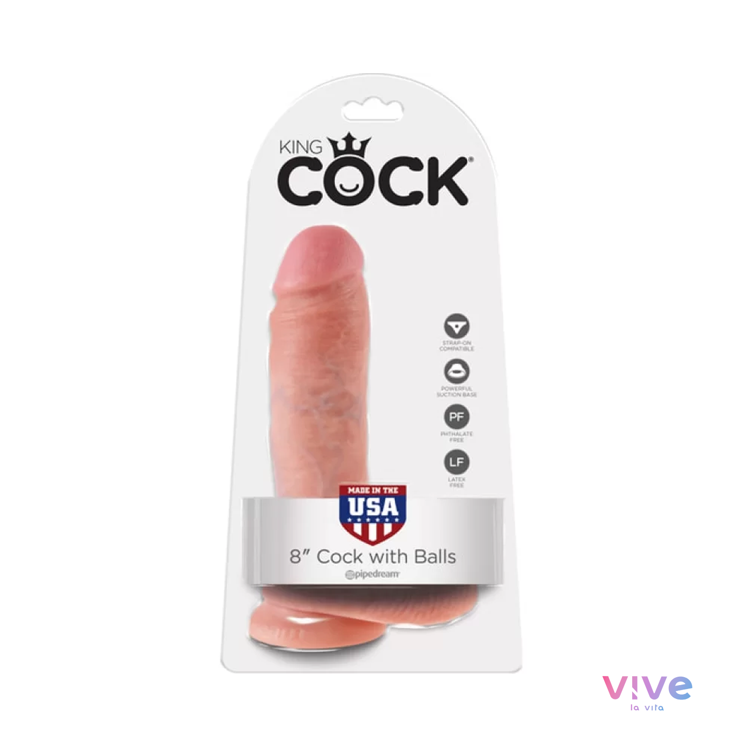 KING COCK 8 INCH WITH BALLS 7