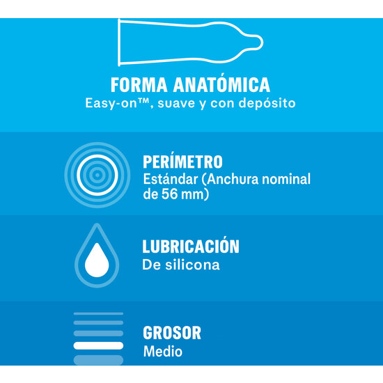 Forma easy-on mais larga e mais fácil de colocar