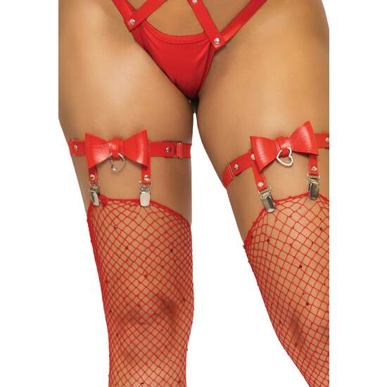 COURO VEGANO TIGH HIGH GARTER TAMANHO ÚNICO - VERMELHO