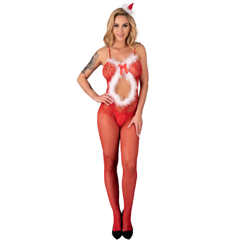 MAGALI LC 17178 BODYSTOCKING CROTCHLESS NATAL TAMANHO ÚNICO