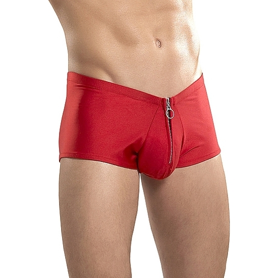 MALE POWER BOXER CON CREMALLERA ROJO