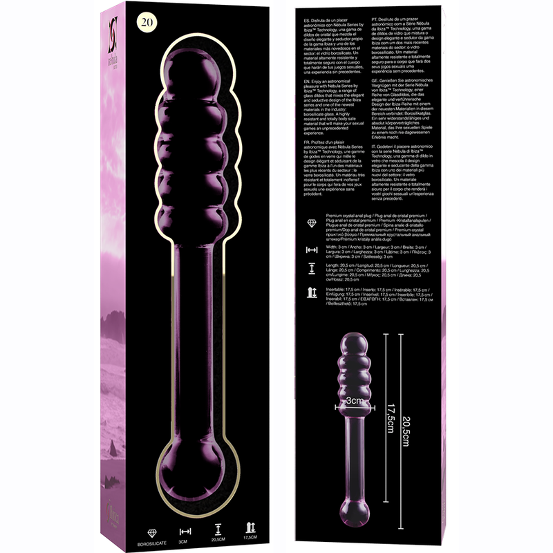 DILDO CRISTAL BOROSILICATO 20 12