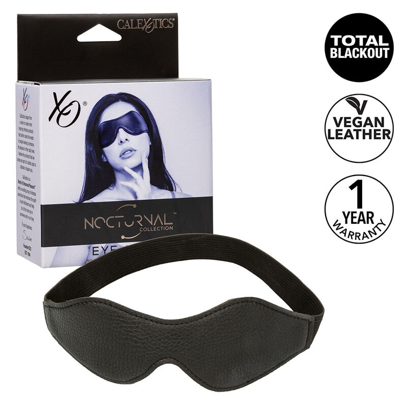 NOCTURNAL MÁSCARA DE OLHOS PVC COURO PRETO