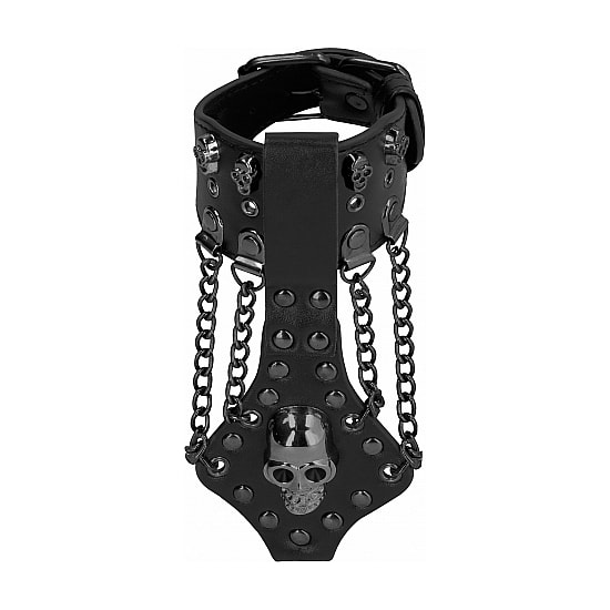 Ouch! skulls and bones brazalete con calaveras y cadenas - n