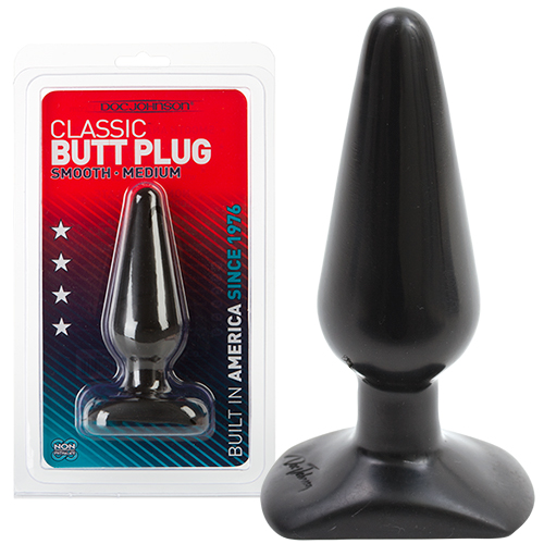 BLACK BUTT PLUG MEDIUM 6