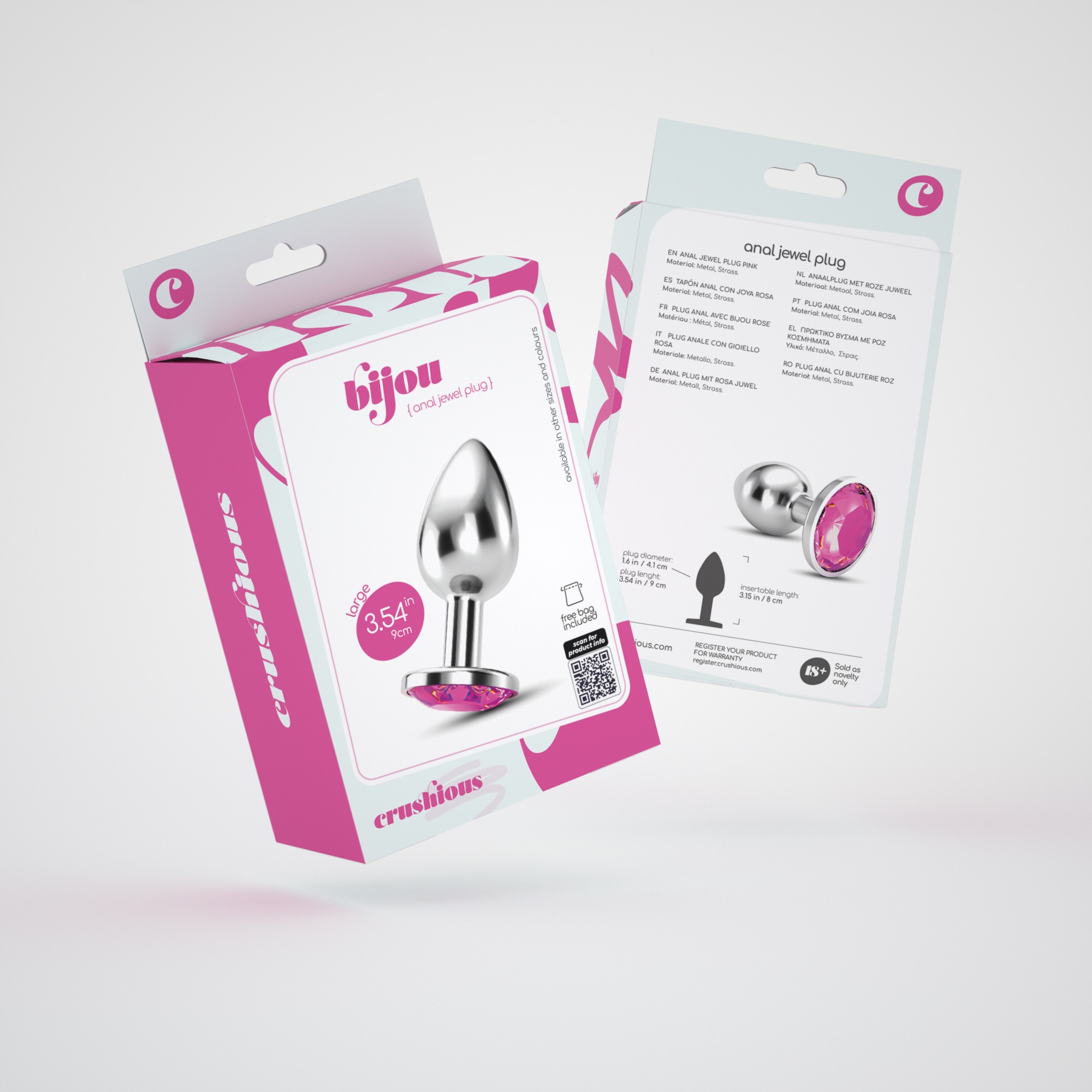 PLUG ANAL JOIA BIJOU ROSA GRAN 8