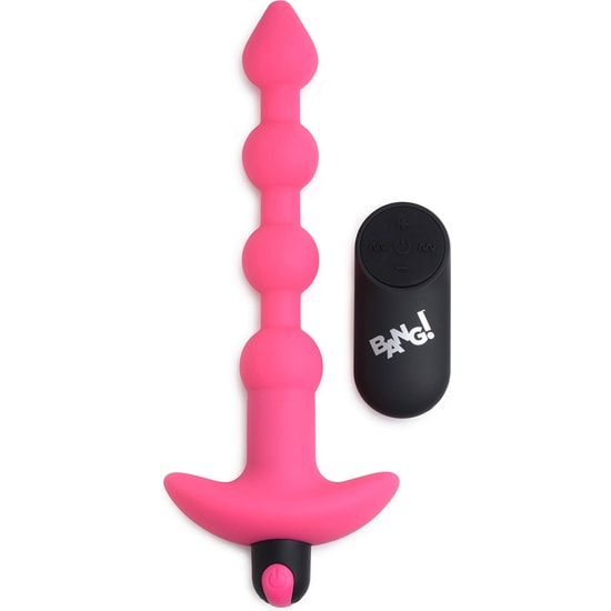 Plug vibrador de bolas anales de silicona - rosa