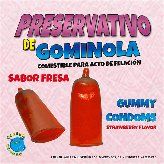 Preservativo gomoso sabor morango