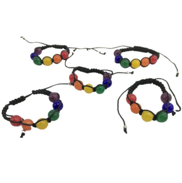 PULSERA BOLAS GRANDES BANDERA LGBT