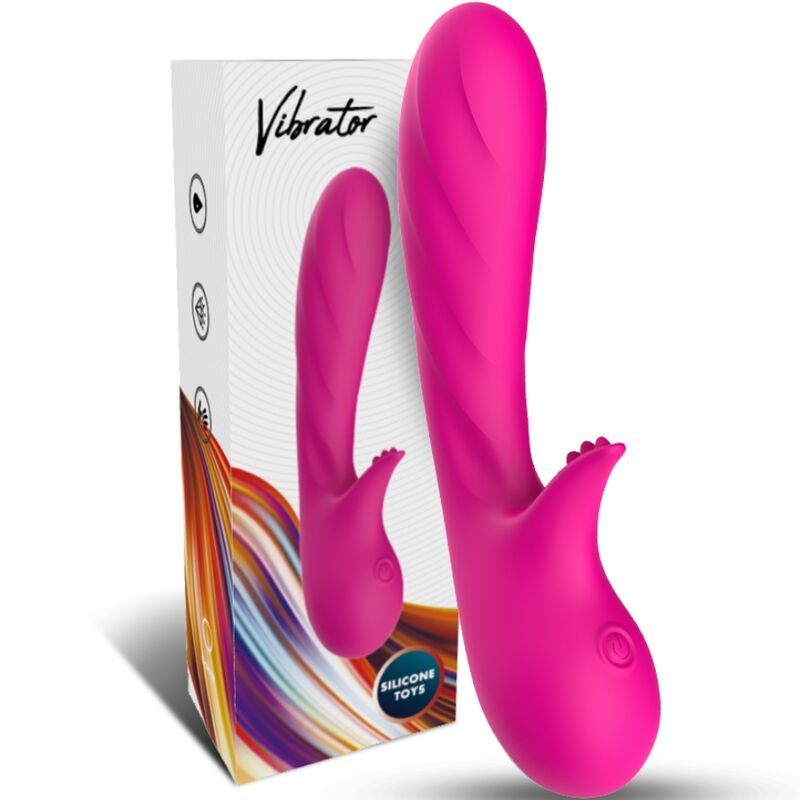 VIBRADOR ROMANCE COM ESTIMULADOR FÚCSIA