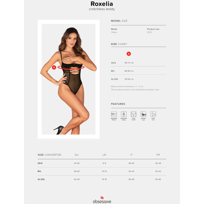 ROXELIA CROTCHLESS TEDDY XS/S 19