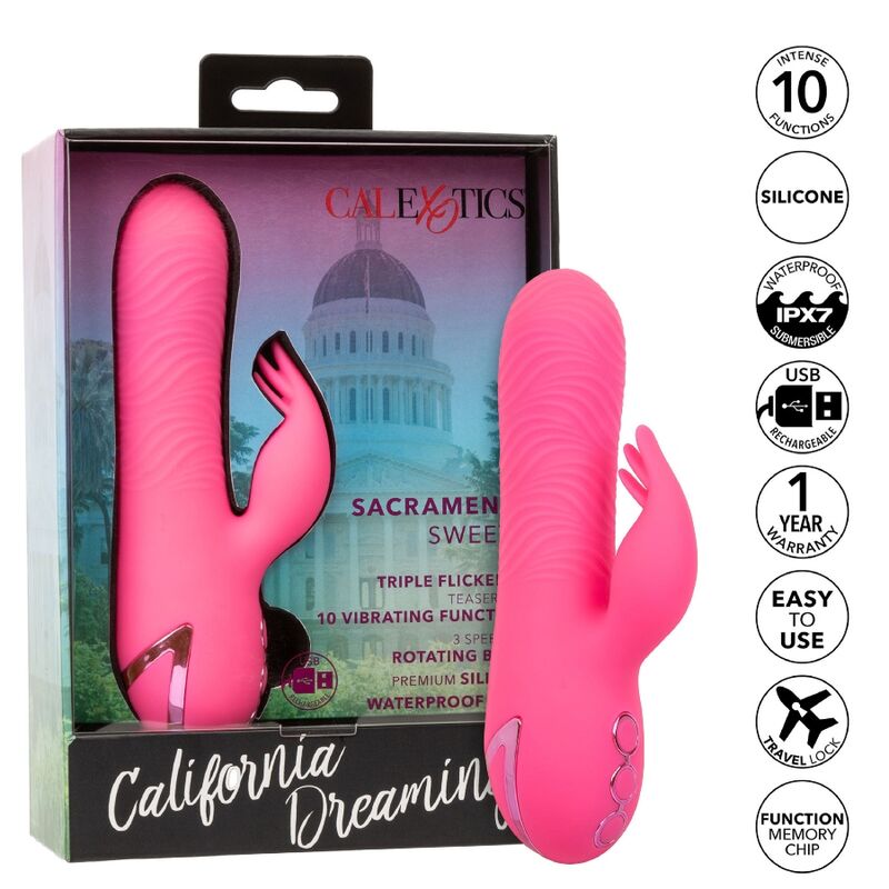 VIBRATEUR SACRAMENTO SWEETIE LAPIN ROSE PAR CALIFORNIA DREAM