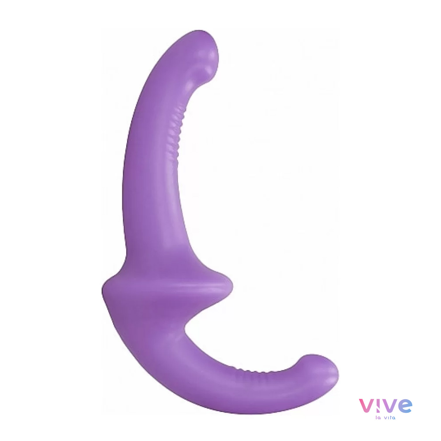 Dildo con arnés sin sujección morado