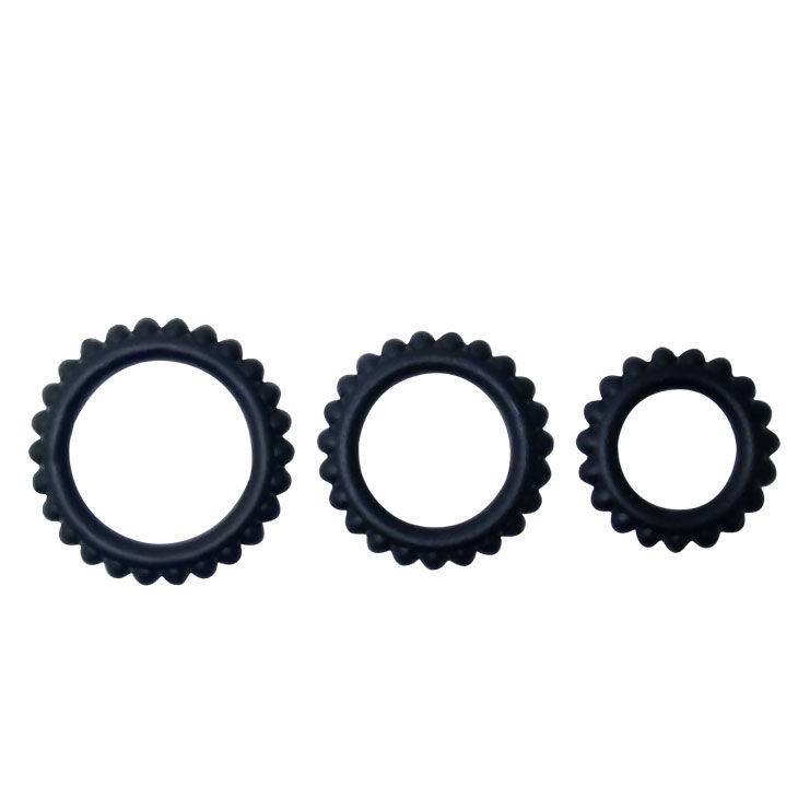 TITAN SET 3PCS COCK RING BLACK 2.8 + 2.4 + 1.9 CM