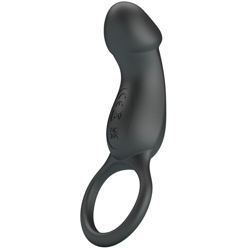 TRAE ANELLO VIBRANTE CON STIMOLATORE NERO