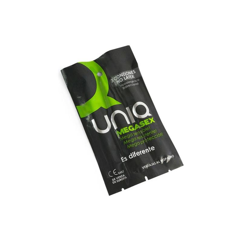 UNIQ - MEGASEX PRESERVATIVOS SENSITIVOS CON LIGUERO SIN LATE