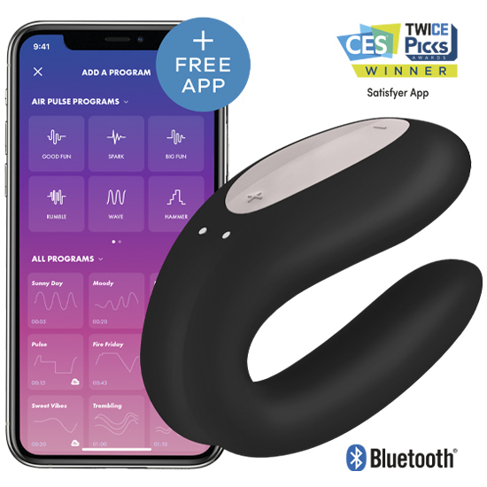 Vibrador para Parejas con APP Double Joy Negro