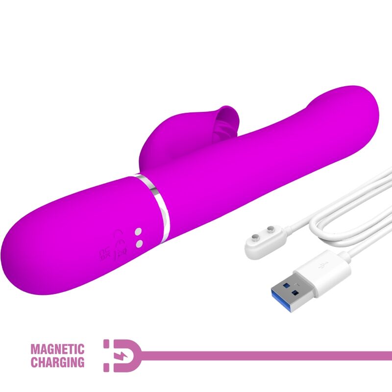 VIBRADOR RABBIT PERLAS VIOLETA 9