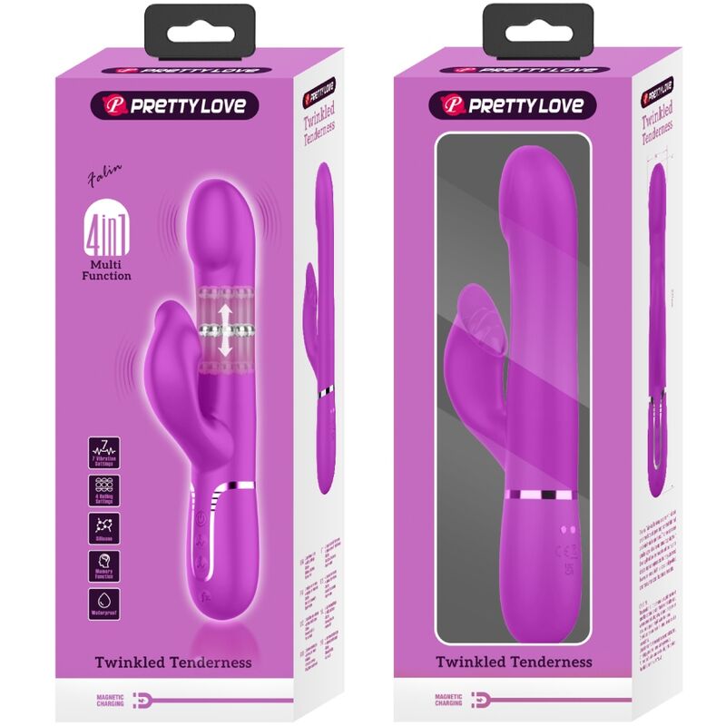 VIBRADOR RABBIT PERLAS VIOLETA 10