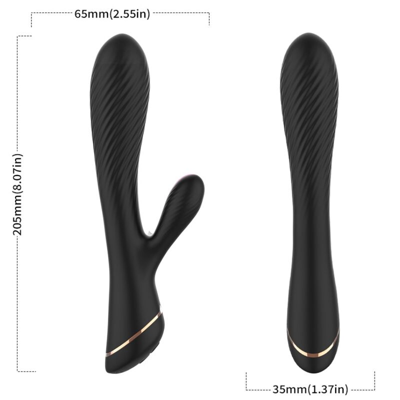 VIBRADOR RABBIT SILICONA NEGRO 3