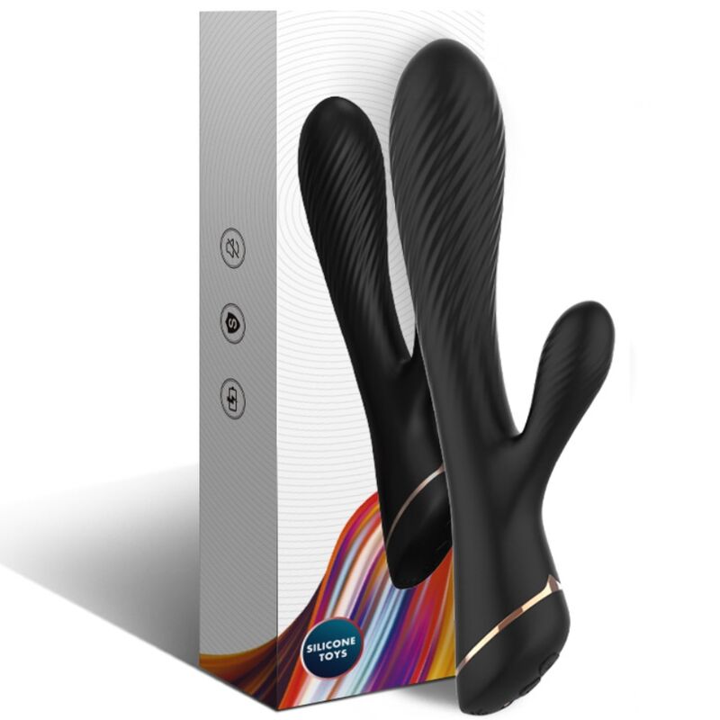 VIBRADOR RABBIT SILICONA NEGRO 4