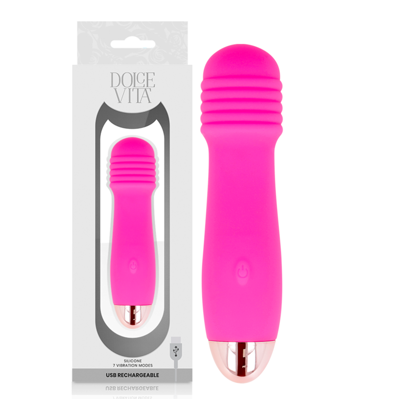 VIBRADOR RECARREGÁVEL DE TRÊS VELOCIDADES PINK 7