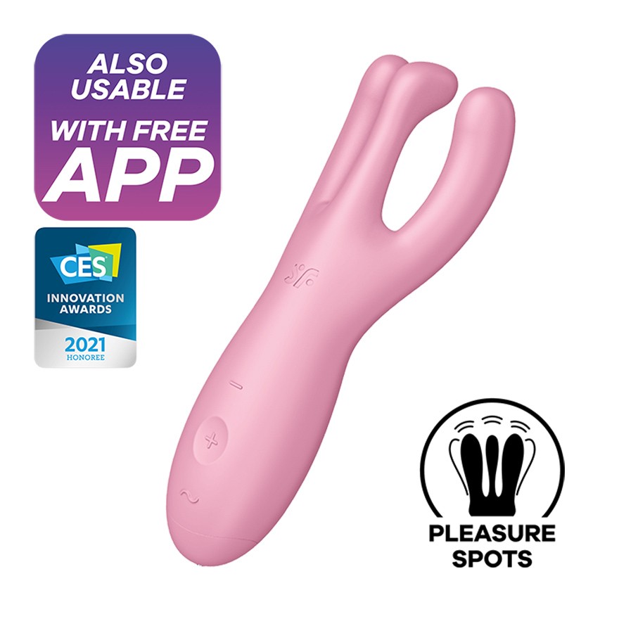 SATISFYER THREESOME 4 VIBRATOR WITH APP PINK