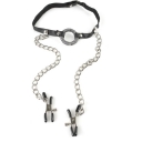 O-RING GAG WITH NIPPLE CLAMPS