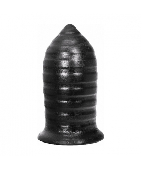 ALL BLACK  16CM Buttplug anal acanalado, seguro y versátil, apto para todos