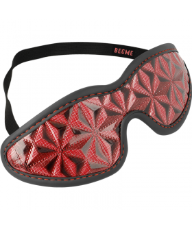 RED EDITION  BLINDFOLD Maschera in pelle vegana regolabile per bdsm