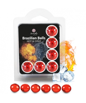 BOLA LUBRICANTE ROJA Conjunto secret play 6 bolas brasileiras efeito quente e frio