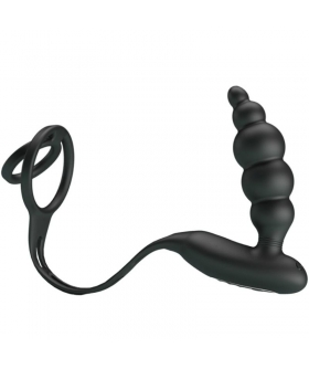 BOTTOM STIMULATOR Anillo y vibrador prostático con 12 modos y memoria, USB