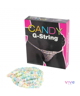 CANDY G-STRING Tanga femenina comestible de caramelos, sabor Tutti Frutti