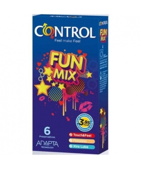 CONTROL FUN Pack de 6 condones variados que ofrecen diversidad sensorial