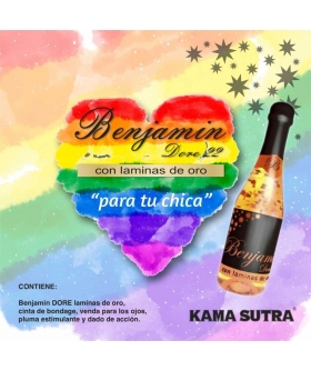 BENJAMÍN DORE KAMASUTRA GIRL Estuche sensual con vino y accesorios divertidos